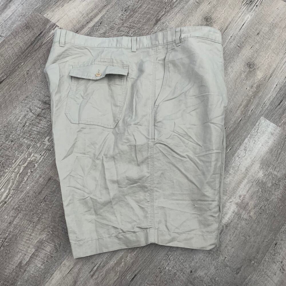 Roundtree & Yorke Shorts Mens Big Size 50 Bermuda Chino Linen Blend Putty Stone